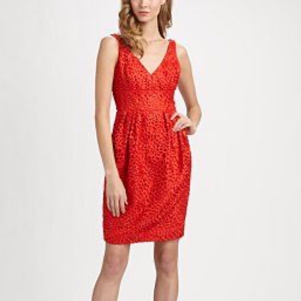 CARMEN Marc Valvo embroidered lace dress